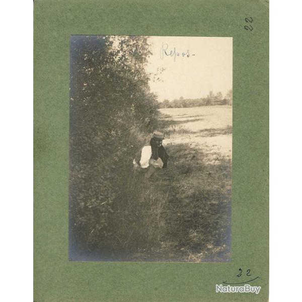 Photographie Ancienne Guerre Repos unique