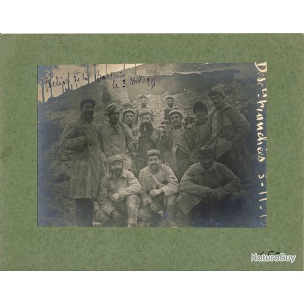 Photographie Ancienne Guerre Relve de la Batterie 1915