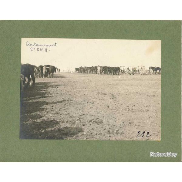 Photographie Ancienne Guerre Cantonnement 2e SMA