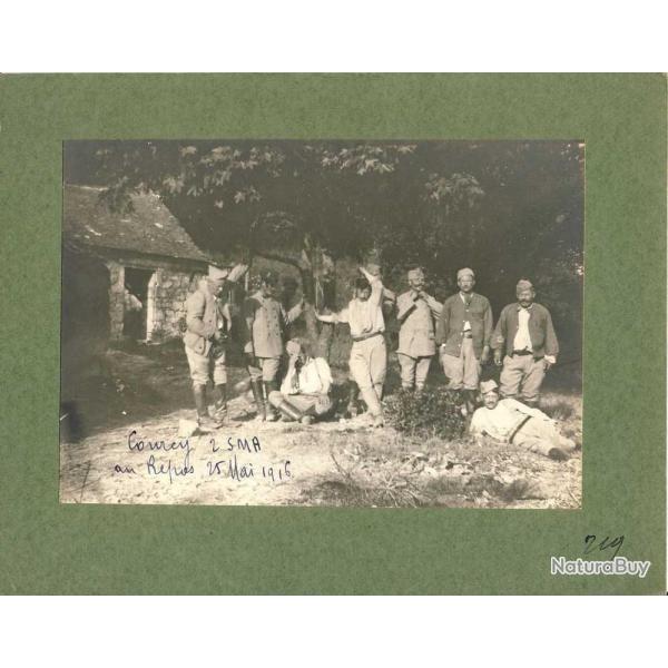 Photographie Ancienne Guerre Courey 2 SMA Mai 1916