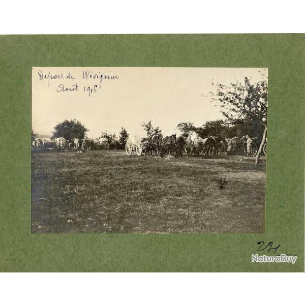 Photographie Ancienne Guerre Dpart de Wivignier