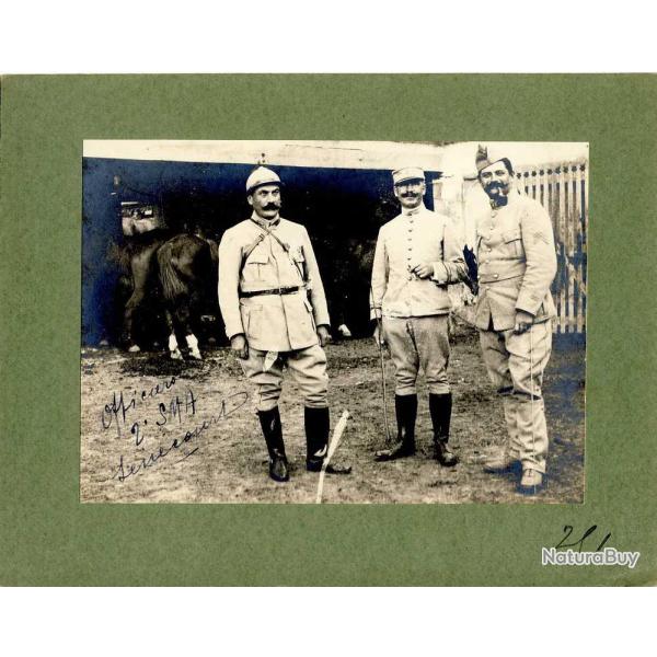 Photographie Ancienne Guerre Officiers 2e SMA Sncourt