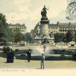 CPA 69 RHONE LYON La Place Carnot LL animé 1906