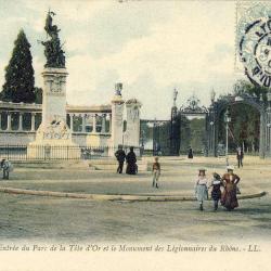 CPA 69 RHONE LYON Entrée Parc de la Tête d'Or 1906