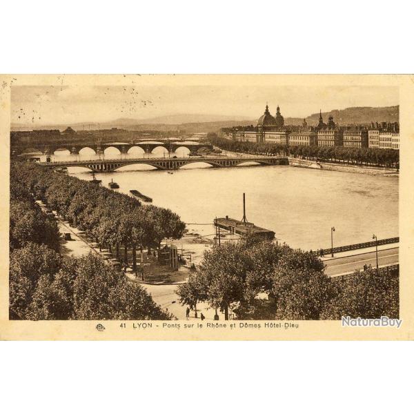 CPA 69 RHONE LYON Ponts et Dme Htel Dieu
