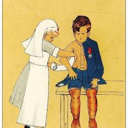 CPA illustrée ZANE Guerre Infirmière Croix rouge Soldat