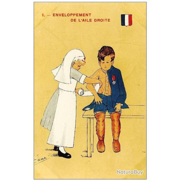 CPA illustre ZANE Guerre Infirmire Croix rouge Soldat
