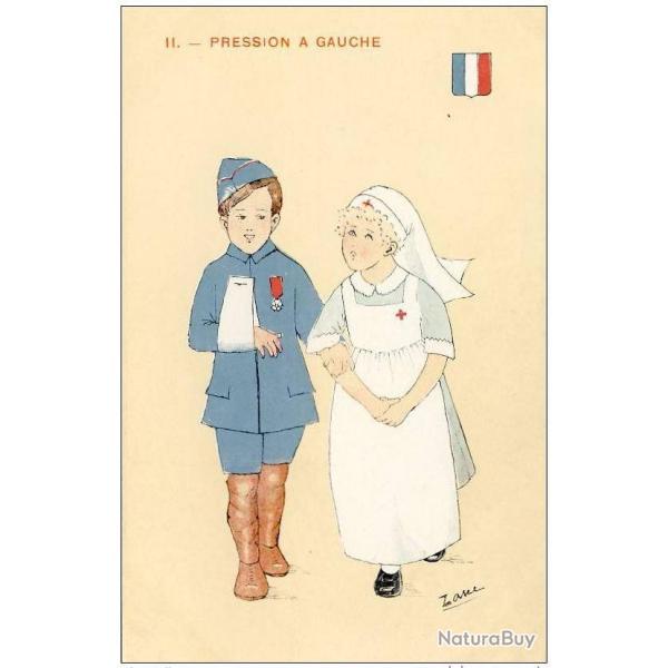 CPA illustre ZANE Guerre Infirmire Croix rouge Soldat