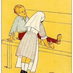 CPA illustrée ZANE Guerre Infirmière Croix rouge Soldat