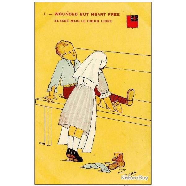 CPA illustre ZANE Guerre Infirmire Croix rouge Soldat