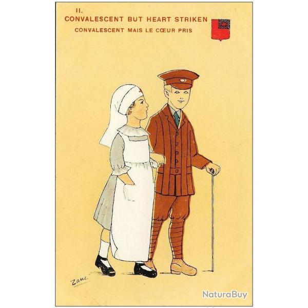 CPA illustre ZANE Guerre Infirmire Croix rouge Soldat