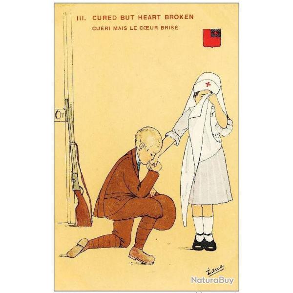 CPA illustre ZANE Guerre Infirmire Croix rouge Soldat