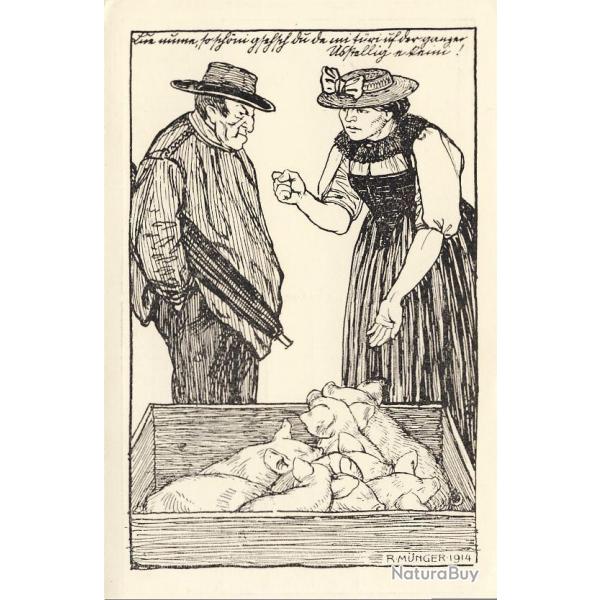 CPA illustre R. MUNGER Exposition Suisse Berne 1914