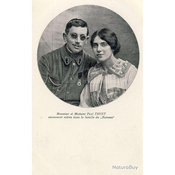 CPA Militaria Aveugle Famille du Rameau d'Olivier N36