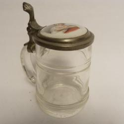 Chope a bière porcelaine peinte