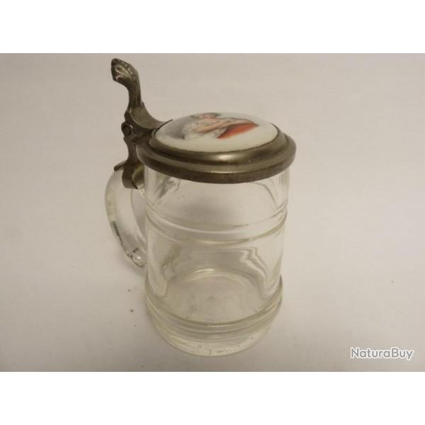 Chope a bire porcelaine peinte