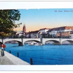 Carte Postale Suisse Basel Bâle Mittlere Rheinbrücke