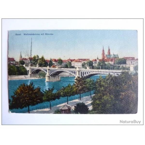 Carte Postale Suisse Ble Pont de Wettstein Cathdrale