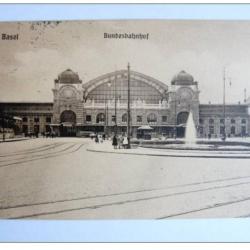 Carte Postale Suisse Basel Bâle Bundesbahnhof Gare