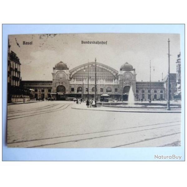 Carte Postale Suisse Basel Ble Bundesbahnhof Gare