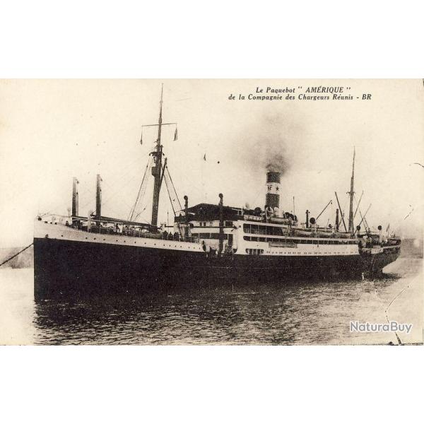 CPA Bateau Paquebot AMERIQUE Chargeurs Runis