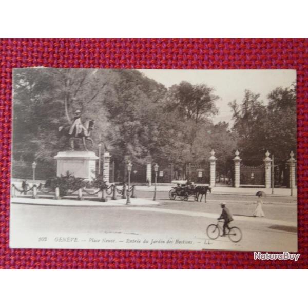 CPA Suisse Genve Place Neuve Jardin des Bastions
