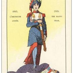 Illustrateur ROUBILLE A. Voeux Noël soldat Le rire rouge