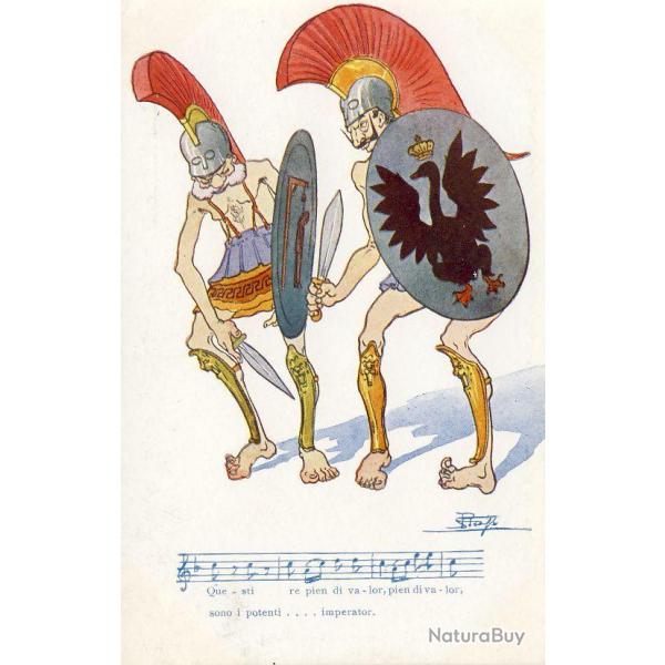 Illustrateur (Italien) Satire Soldat Guerre Chanson Partition