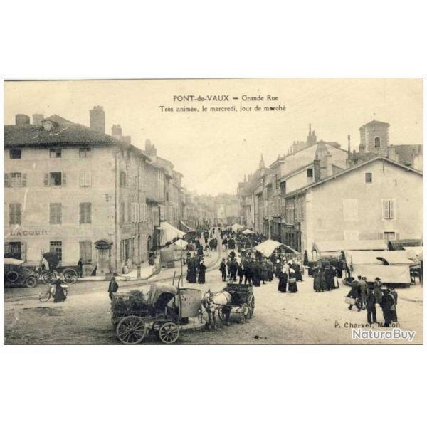 CPA 01 Ain Pont de Vaux - Grande Rue Jour de march