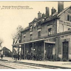 CPA 71 Saône et Loire Pont de Vaux Fleurville La Gare