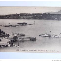CPA Suisse Genève Débarcadère aux Paquis Bateau