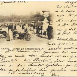 CPA 75 PARIS Jardin Luxembourg 1902 Voiture Chèvres