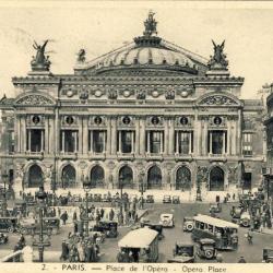 CPA 75 PARIS - Place de l'Opéra automobile Place