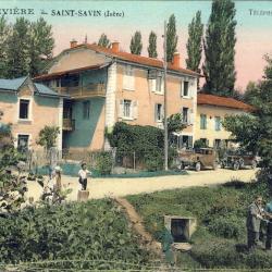 CPA 38 ISERE Saint Savin Hôtel de la Rivière pêcheurs