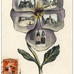 CPA 01 AIN Une Pensée de Bourg Fleur Violette 1908