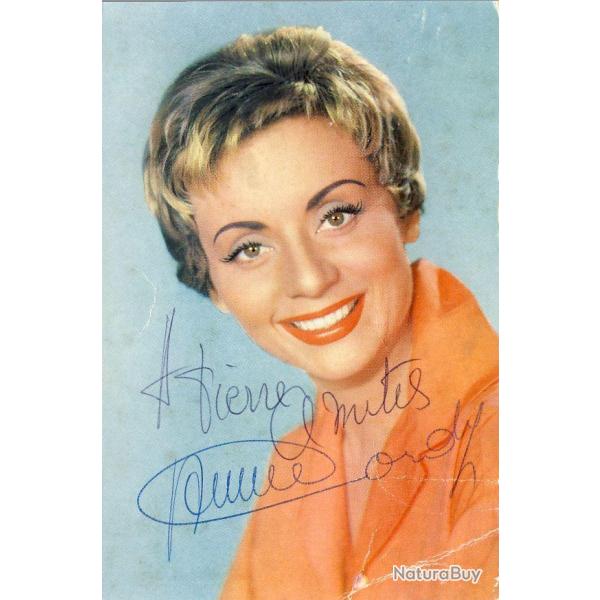 CP Autographe Artiste Chanteuse Annie Cordy ddicace