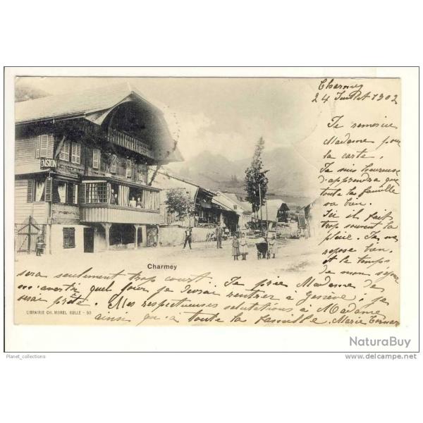 CPA Suisse Fribourg Charmey Anim petit village