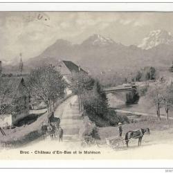 CPA Suisse Fribourg Broc Château d´En-Bas et le Moléson