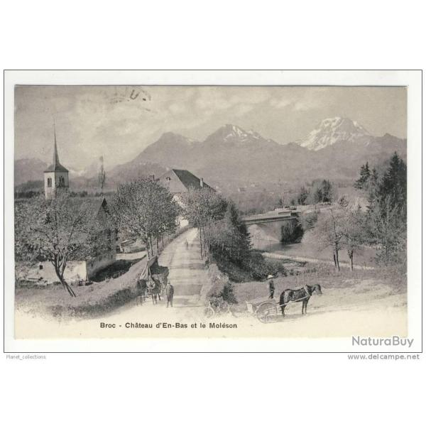 CPA Suisse Fribourg Broc Chteau dEn-Bas et le Molson