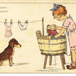 CPA Illustrée F. PHILIPP - Série 339/3 - Grande lessive