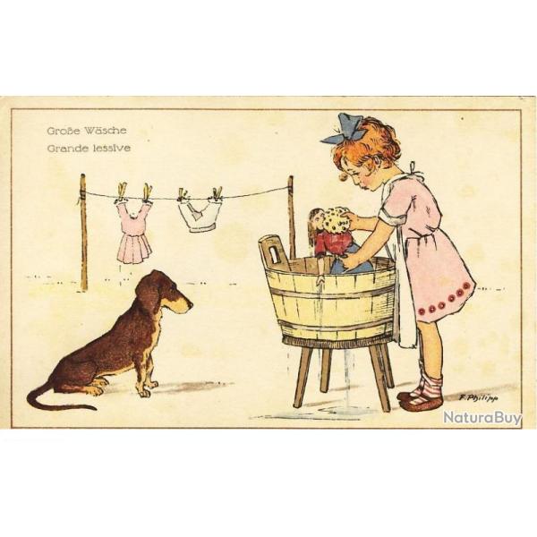 CPA Illustre F. PHILIPP - Srie 339/3 - Grande lessive