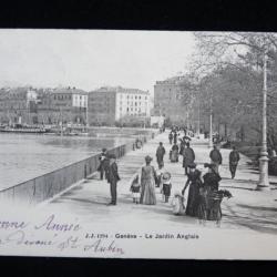 CPA Suisse Genève Le Jardin Anglais Animé 1907