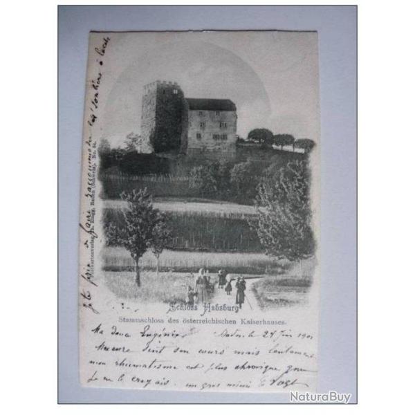 CPA SUISSE Argovie Schloss Habsburg anim 1901