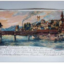 CPA SUISSE Lucerne Luzern Spreuerbrücke Pont 1900