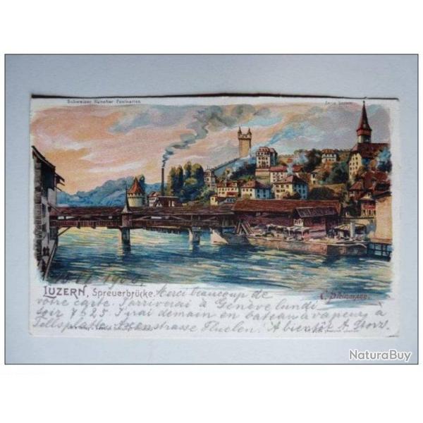 CPA SUISSE Lucerne Luzern Spreuerbrcke Pont 1900