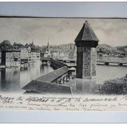 CPA SUISSE Lucerne Luzern Kapellbrücke 1905