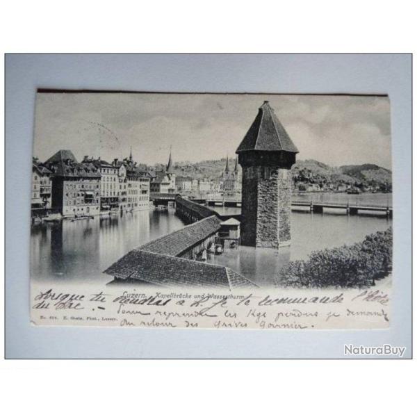 CPA SUISSE Lucerne Luzern Kapellbrcke 1905