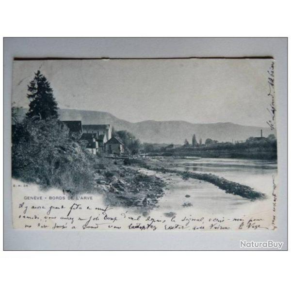 CPA Suisse Genve Bords de l'Arve 1904