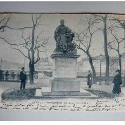 CPA Suisse Genève Monument de J.J. Rousseau 1904