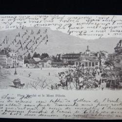 CPA Suisse Vaud Vevey Place Marché 1906